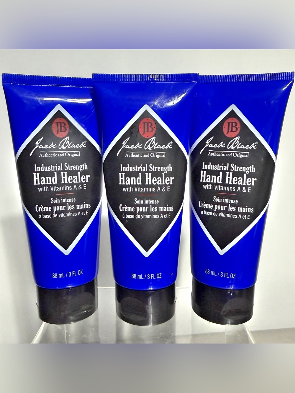 3 x JACK BLACK Industrial Strength HAND HEALER 3oz - Hand Repair Cream - NEW